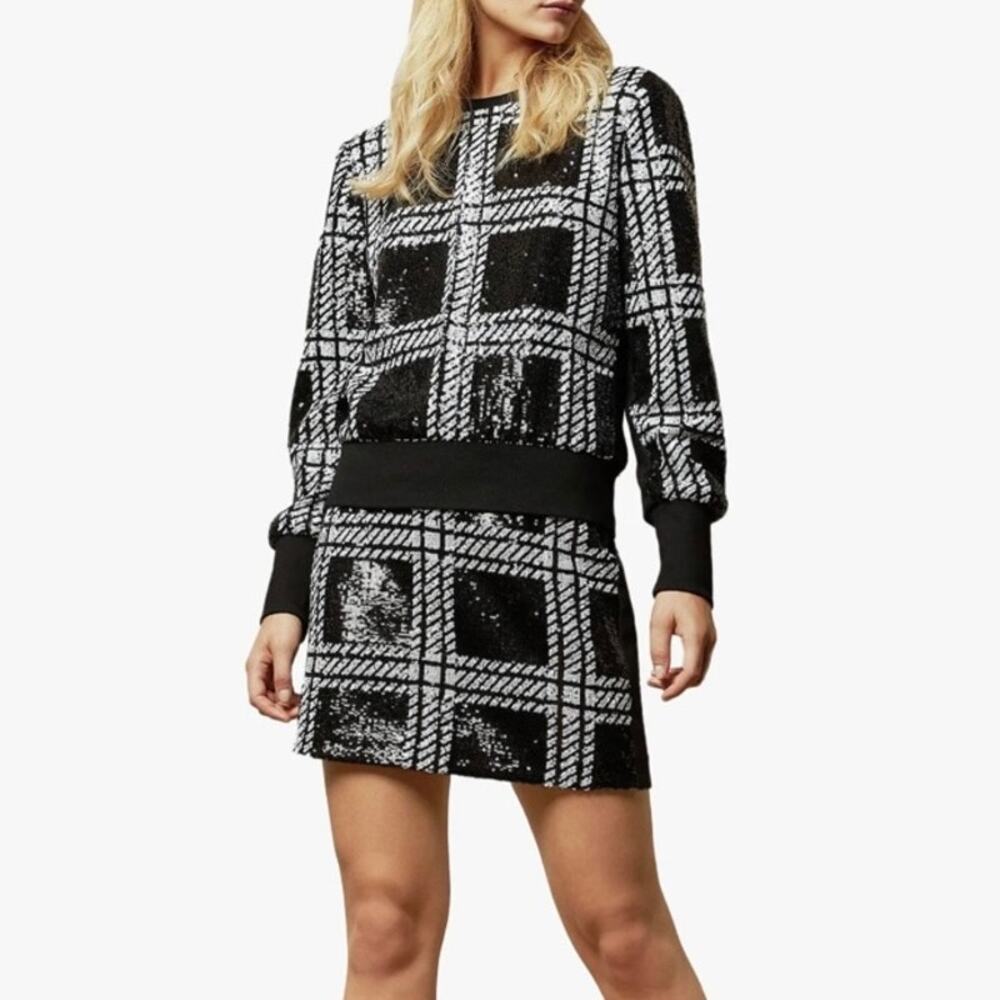 Ted Baker Black and White Plaid Women's Sweater